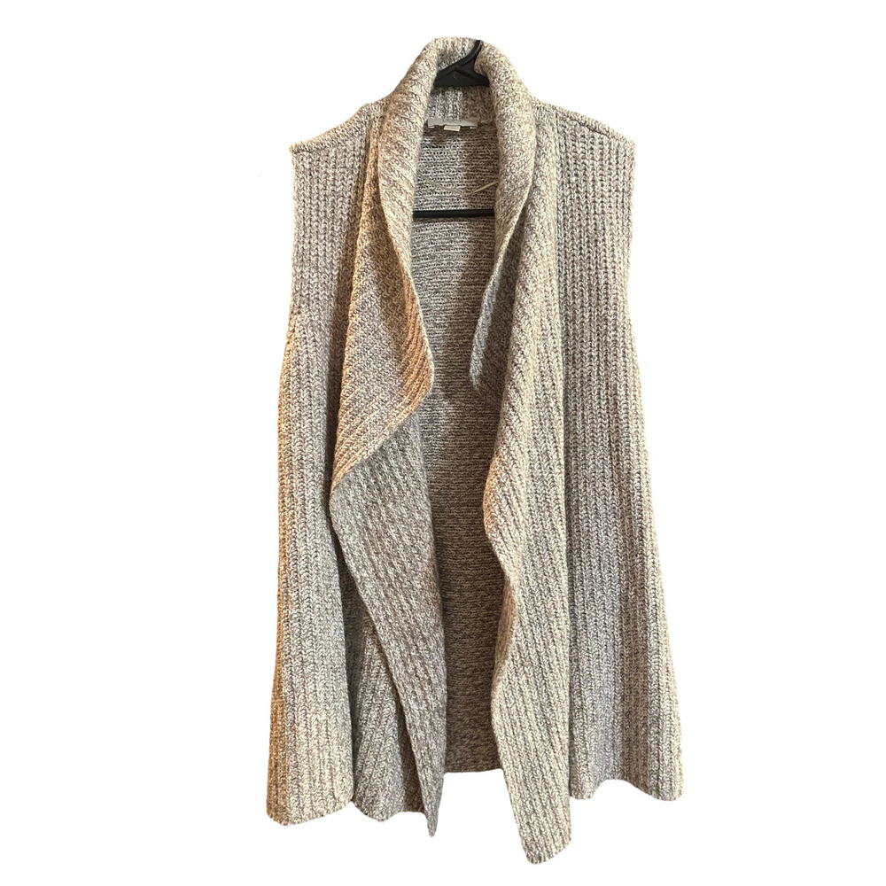 Women's Gray Open Front Sweater Vest